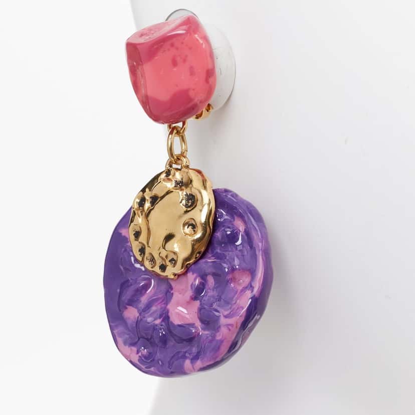 Saint Laurent Earrings Pink Plastic Never worn - Box View