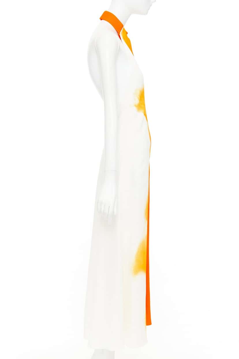 SALVATORE FERRAGAMO Dress Ecru Polyester Never worn, with tag - Model View