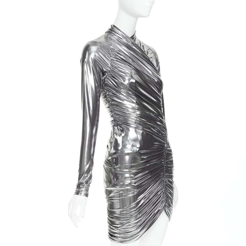 Ferragamo Dress Silver Polyester Never worn, with tag - Front View