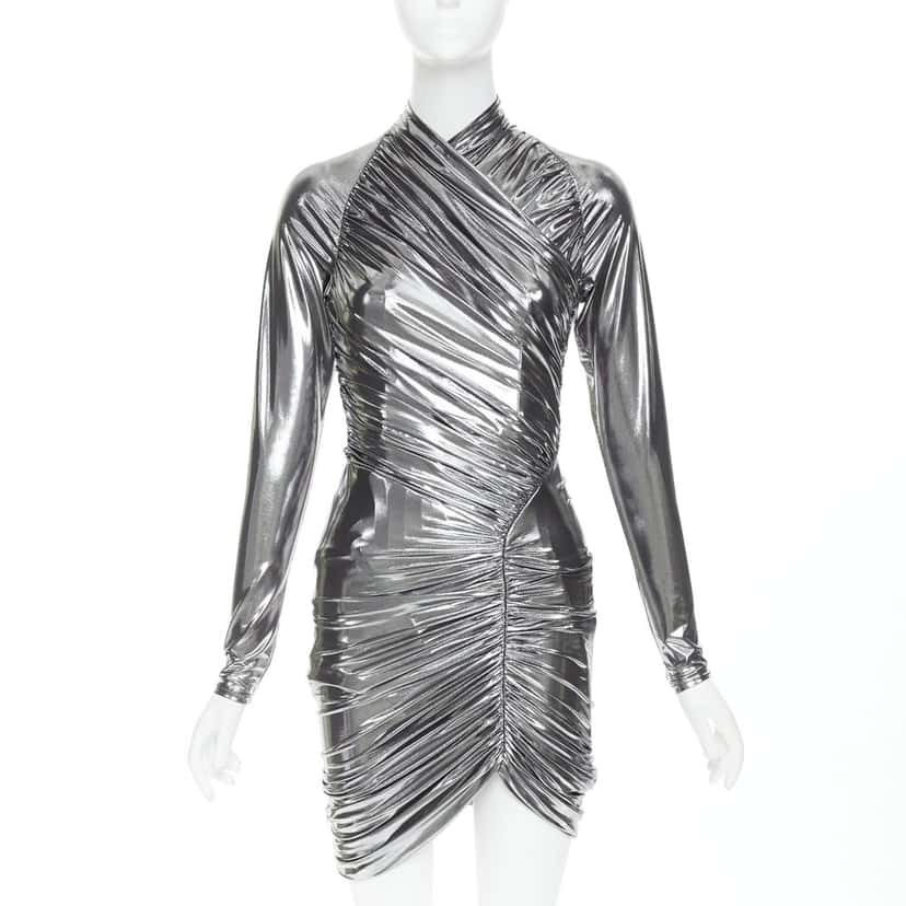 Ferragamo Dress Silver Polyester Never worn, with tag - Inside View