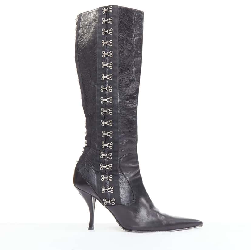 Dolce Gabbana Boots Black Leather Fair condition - Front View