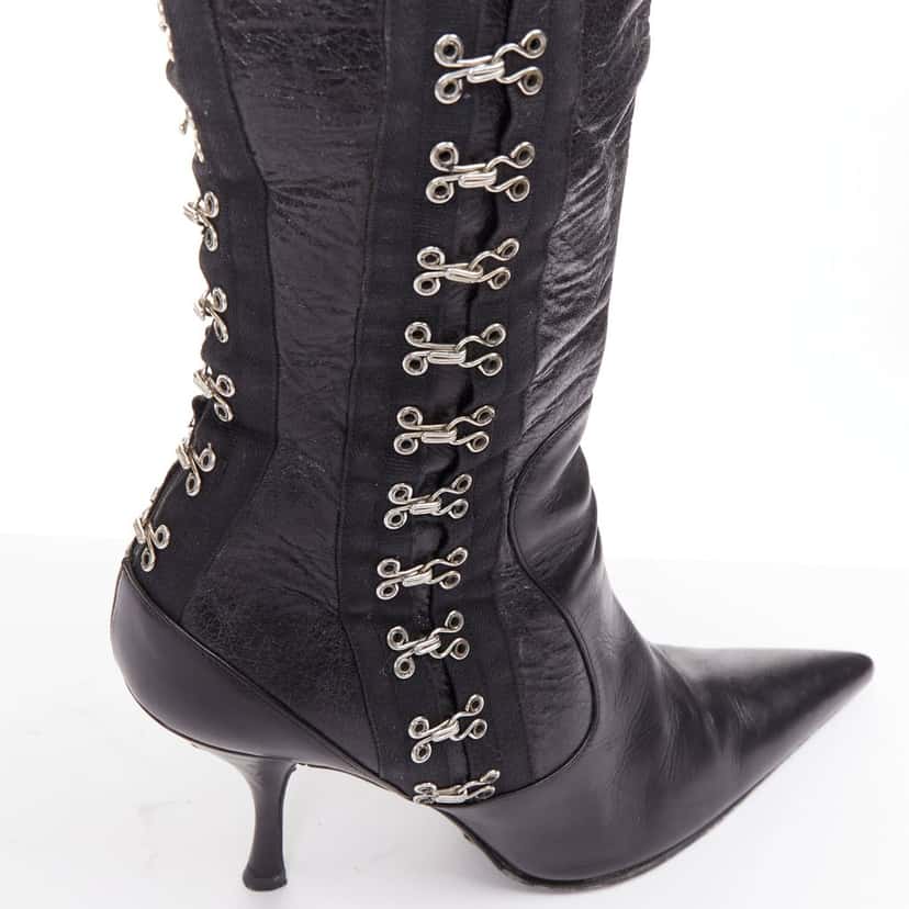 Dolce Gabbana Boots Black Leather Fair condition - Back View
