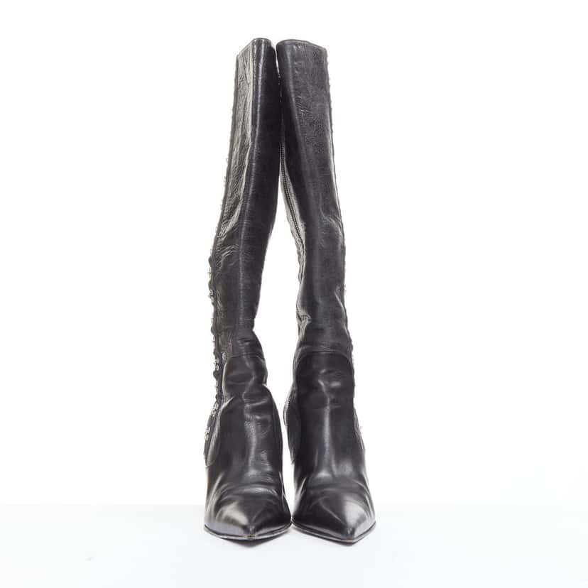 Dolce Gabbana Boots Black Leather Fair condition - Model View