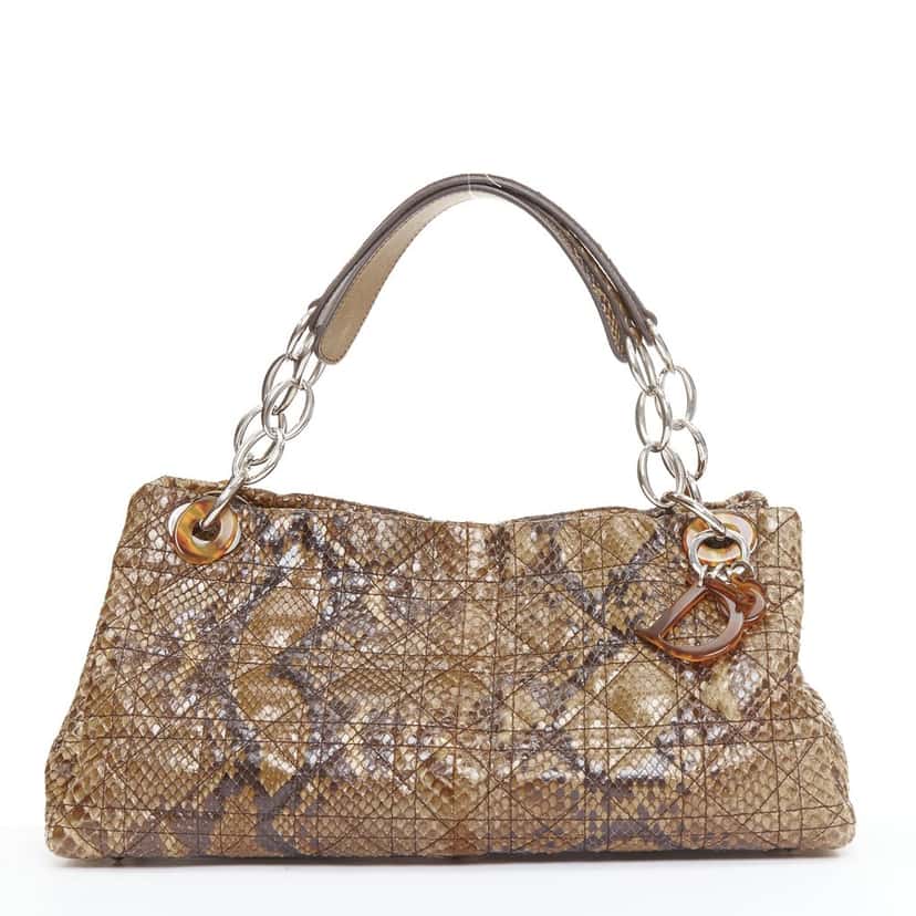 Dior Dior Soft Shopping Bag Brown Leather Fair condition - Front View