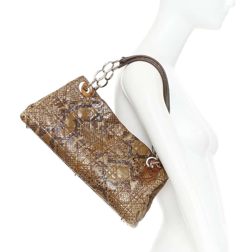 Dior Dior Soft Shopping Bag Brown Leather Fair condition - Back View