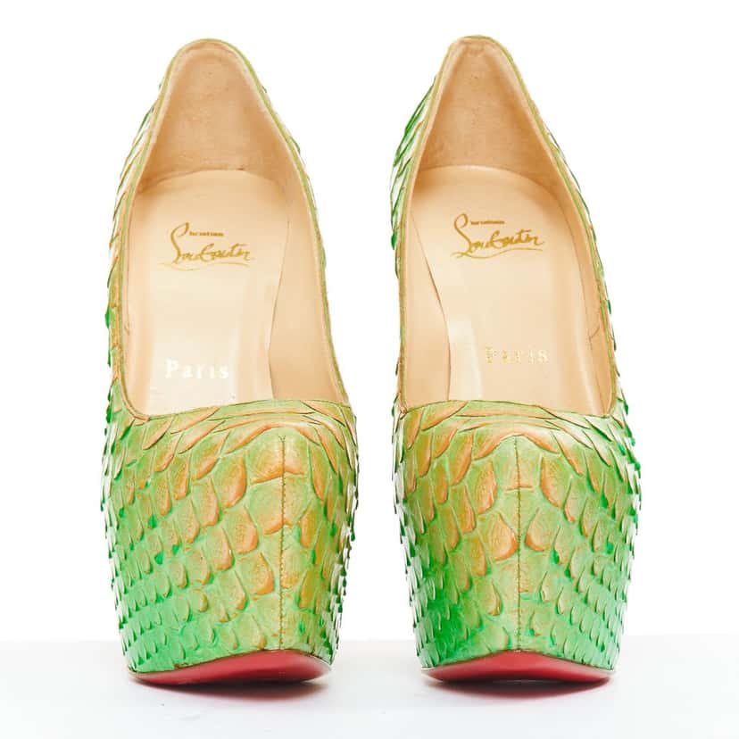 Christian Louboutin Daffodile 160 Green Leather Very good condition - Inside View