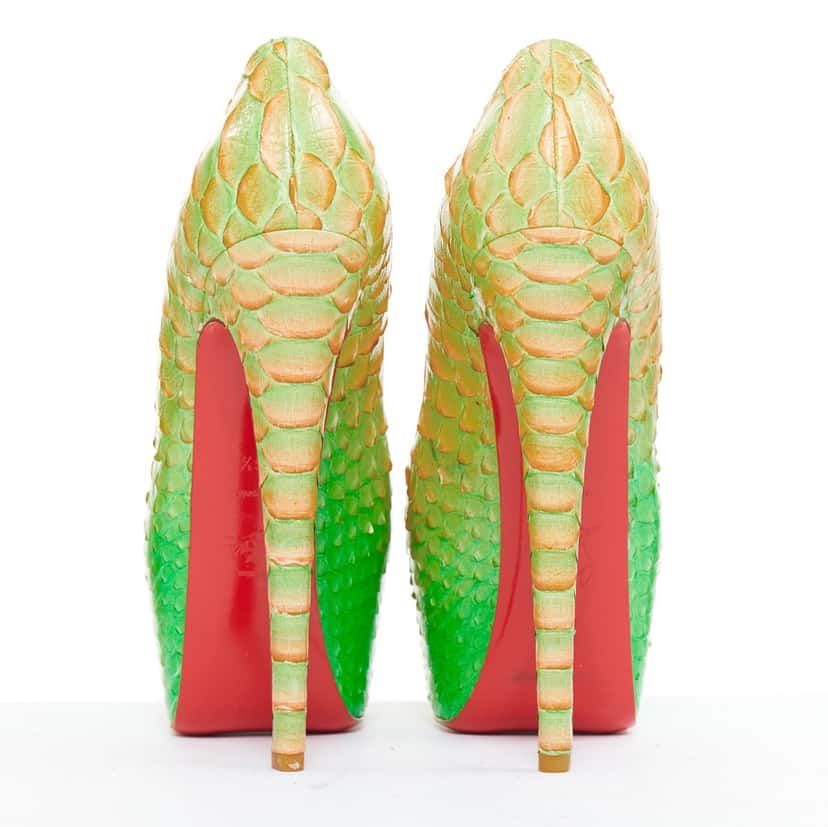 Christian Louboutin Daffodile 160 Green Leather Very good condition - Box View