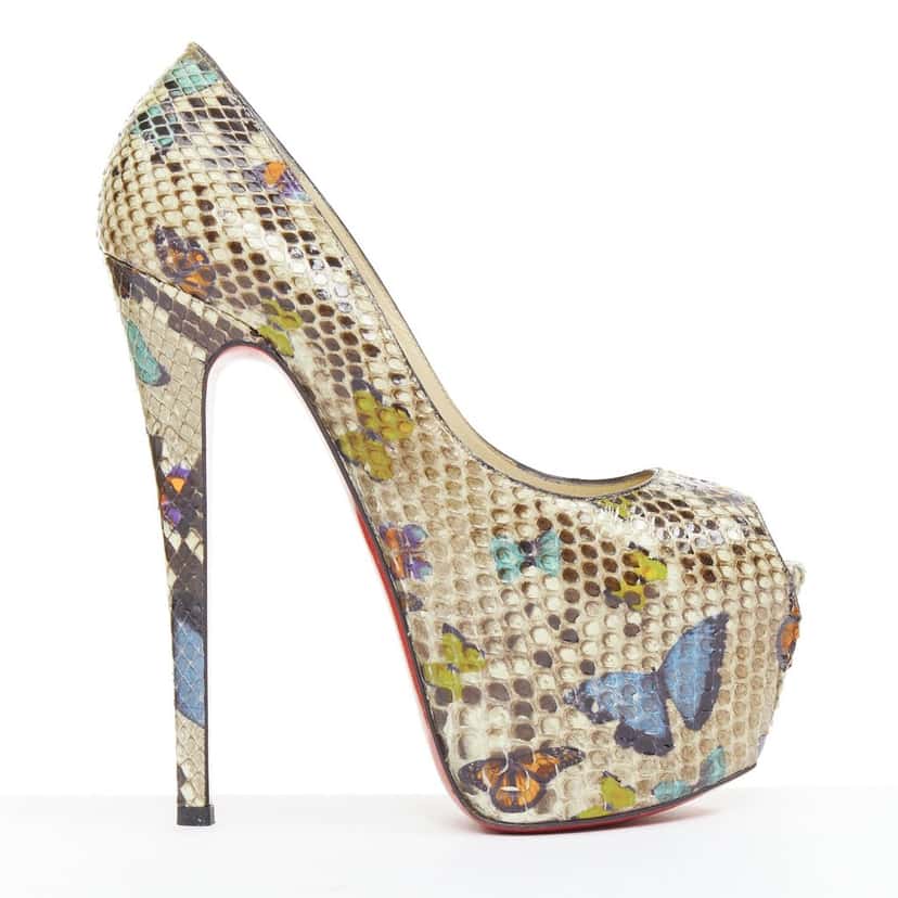 Christian Louboutin Highness 160 Beige Leather Very good condition - Back View