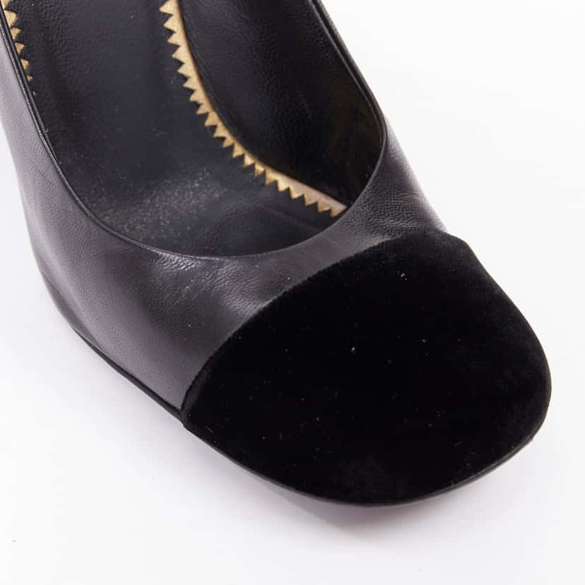 Chanel Heels Black Leather Fair condition - Back View