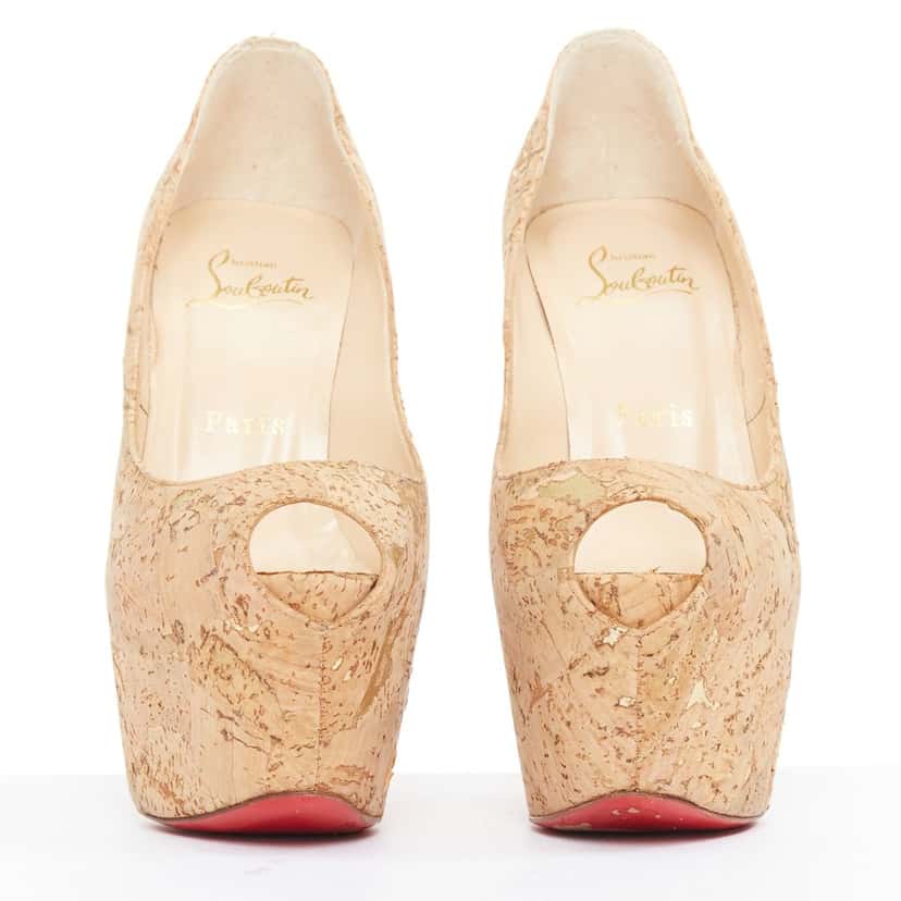Christian Louboutin Highness 160 Beige Polyester Fair condition - Inside View
