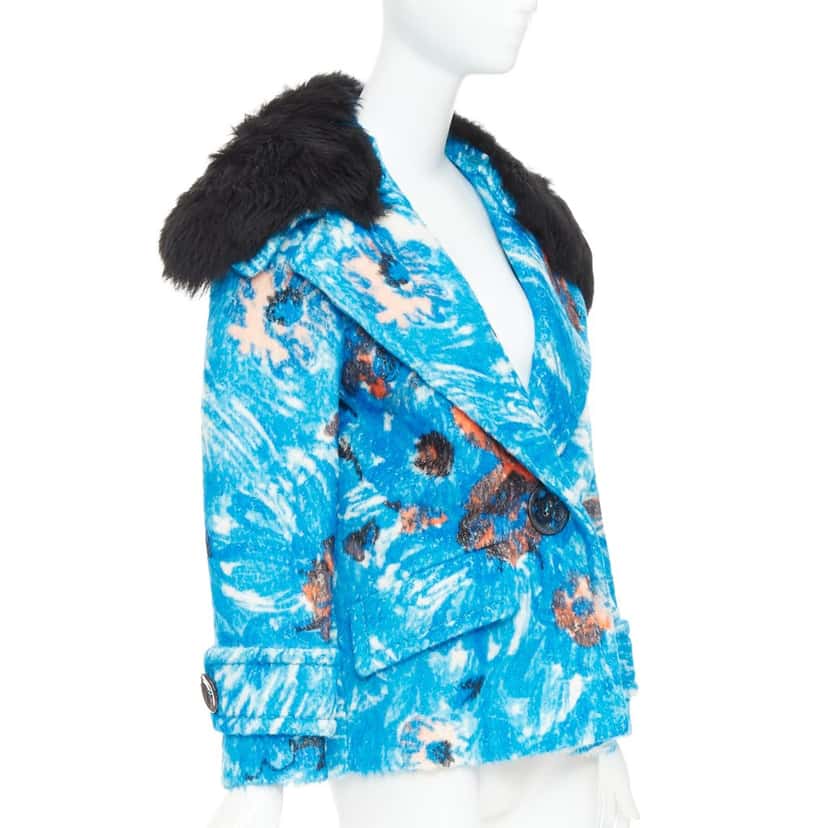 Prada Coat Blue Polyester Never worn, with tag - Inside View