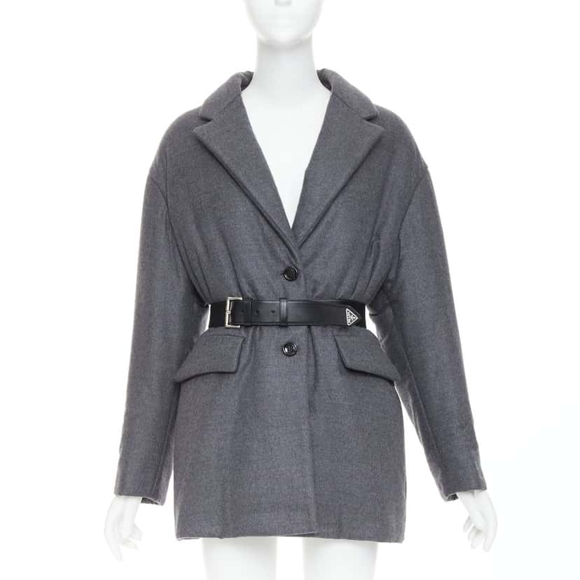 Prada Grey Cashmere Coats Grey Cashmere Never worn, with tag - Front View