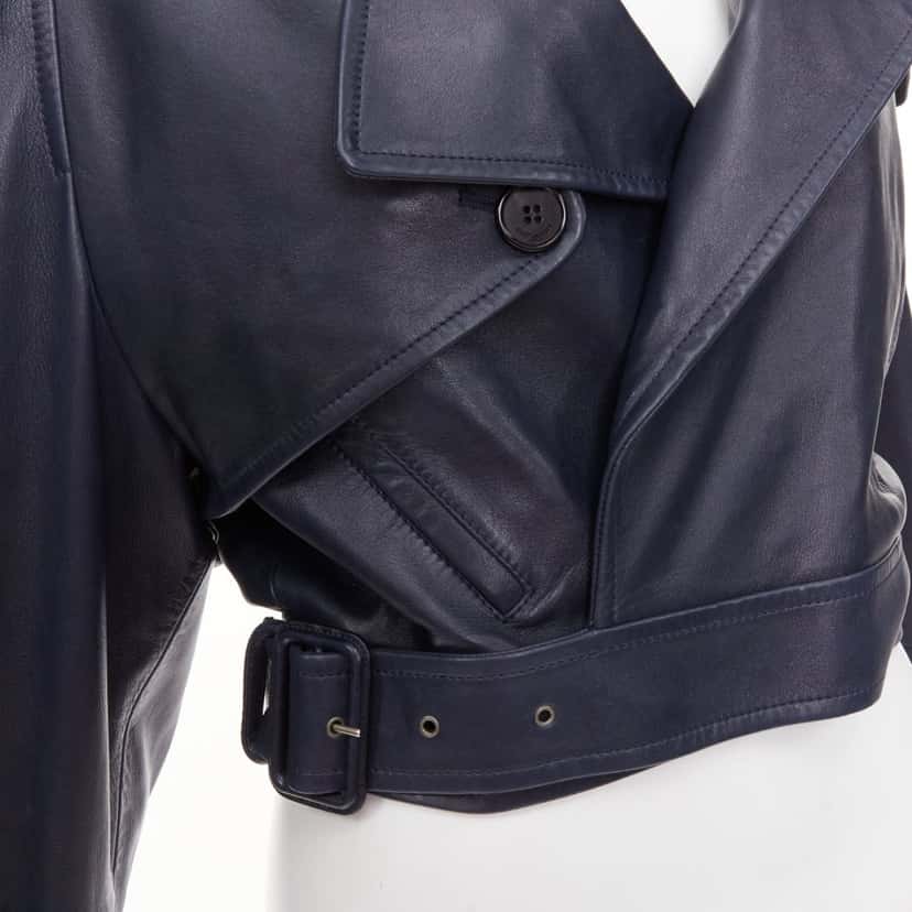 Saint Laurent Jacket Navy Leather Very good condition - Back View