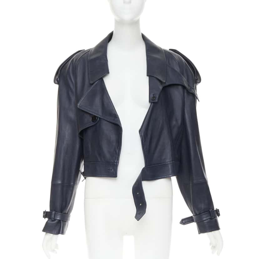 Saint Laurent Jacket Navy Leather Very good condition - Inside View