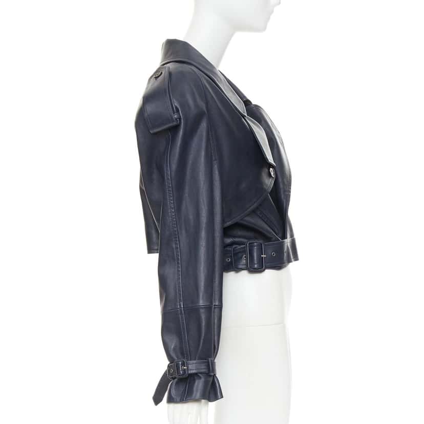 Saint Laurent Jacket Navy Leather Very good condition - Box View