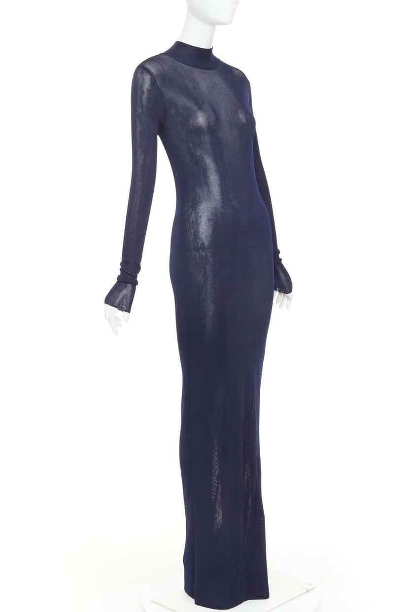 Saint Laurent Dress Navy Viscose Good condition - Inside View