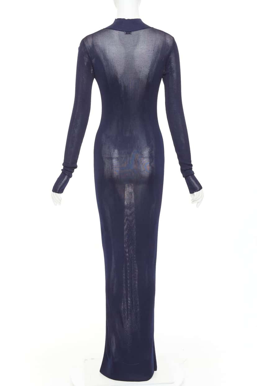 Saint Laurent Dress Navy Viscose Good condition - Box View