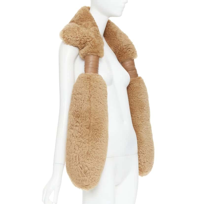 Bottega Veneta Coat Brown Fur Never worn, with tag - Inside View