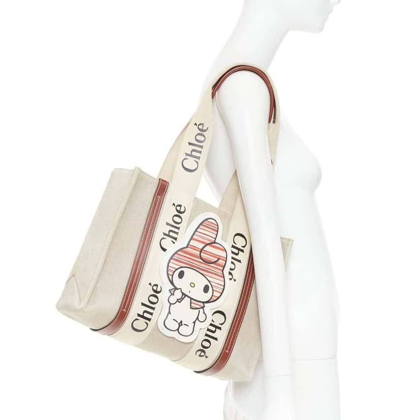 Chloe Handbag Beige Polyester Good condition - Back View