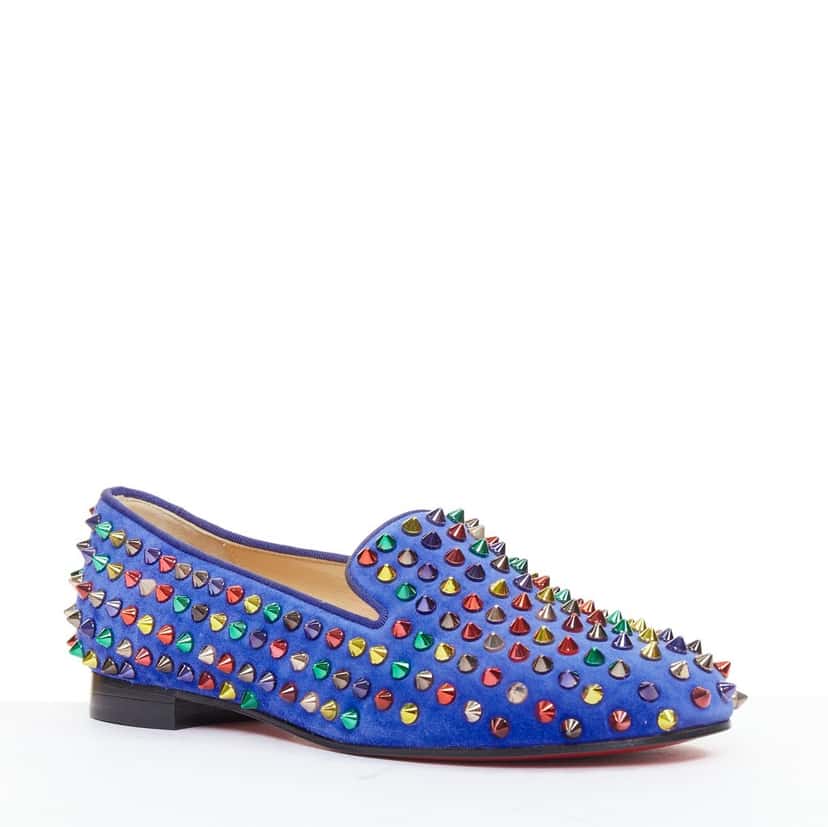 Christian Louboutin Dandy Pik Pik Flat Blue Suede Good condition - Inside View