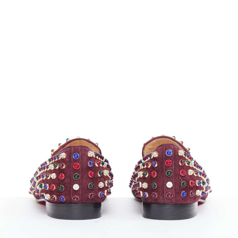 Christian Louboutin Lace up Burgundy Suede Very good condition - Box View