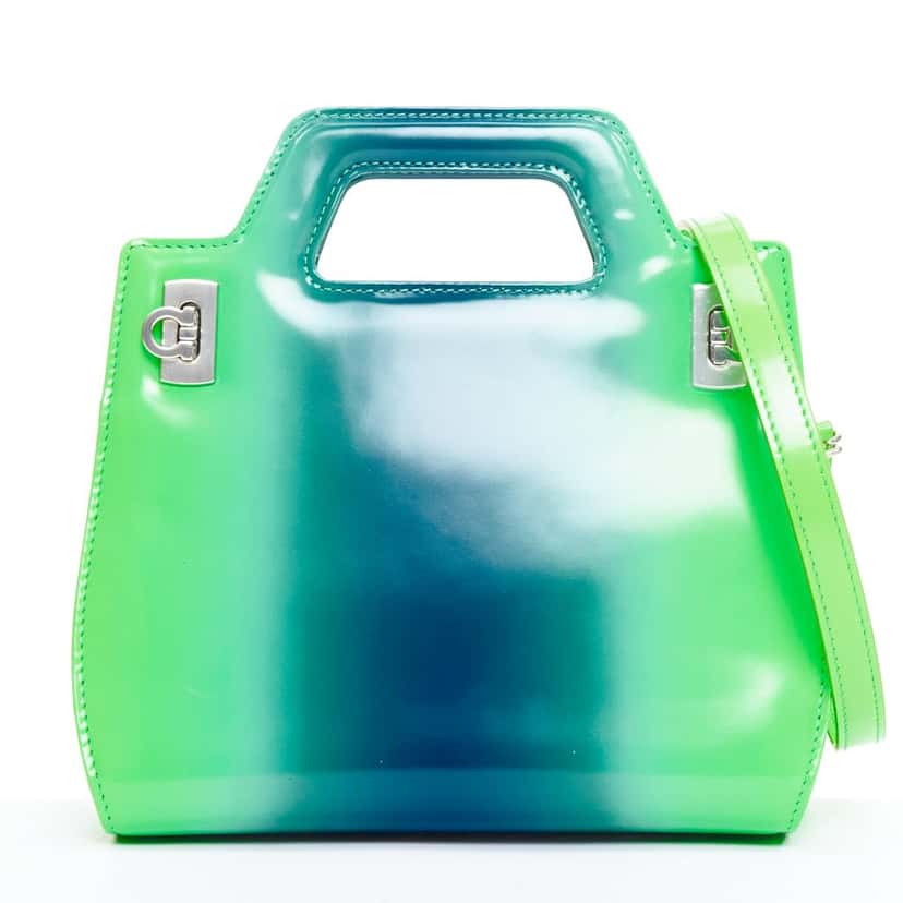 Ferragamo Mini Wanda Green Leather Never worn, with tag - Front View