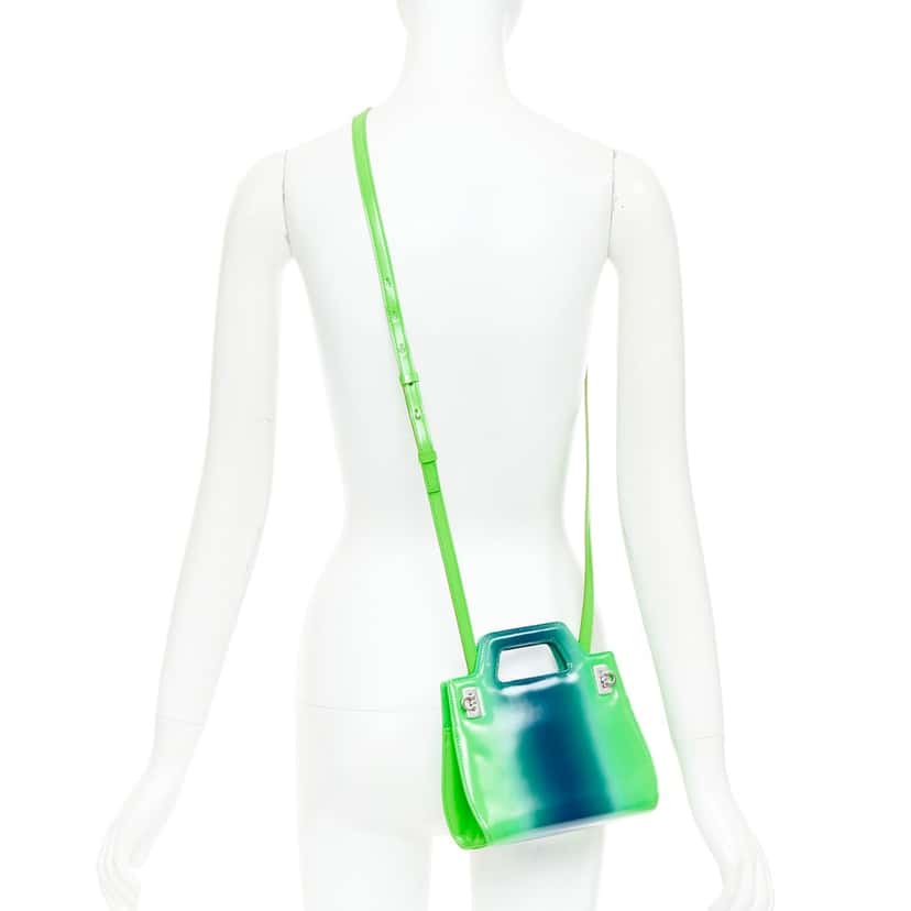 Ferragamo Mini Wanda Green Leather Never worn, with tag - Back View