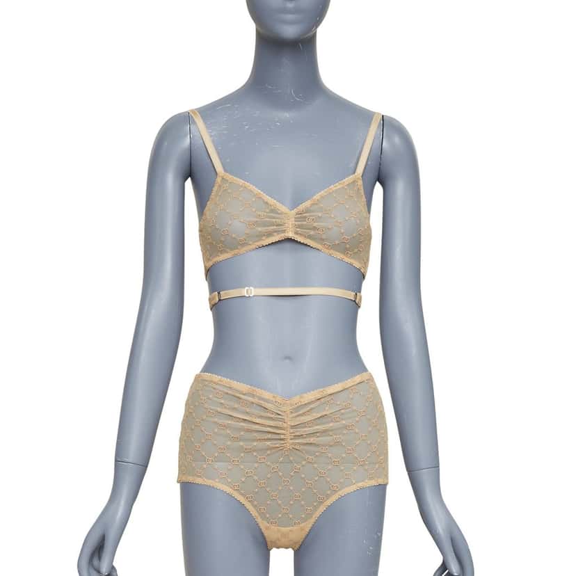 Gucci GG Star Beige Polyamide Never worn, with tag - Front View