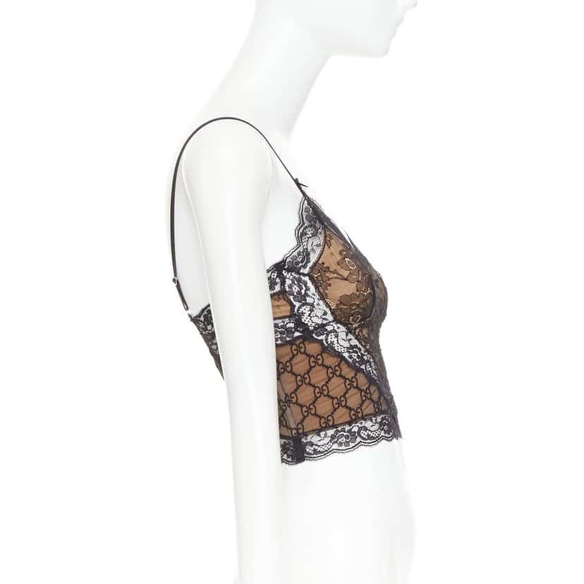 Gucci Top Black Polyester Never worn, with tag - Model View
