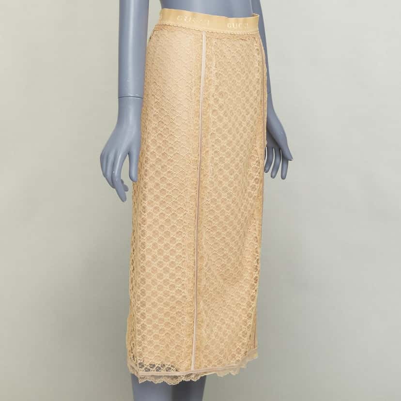 Gucci Skirt Beige Cotton Never worn, with tag - Inside View