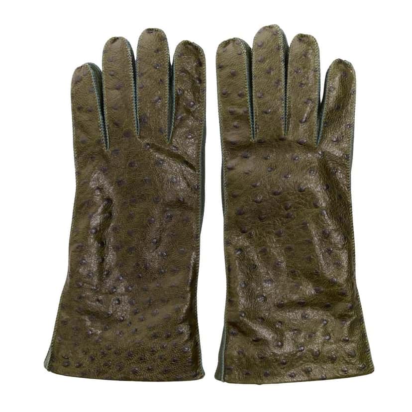 Bottega Veneta Glove Green Leather Very good condition - Front View