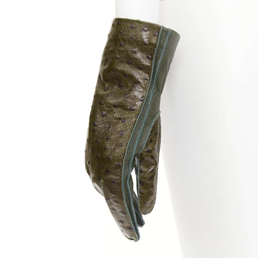 Bottega Veneta Glove Green Leather Very good condition - Inside View