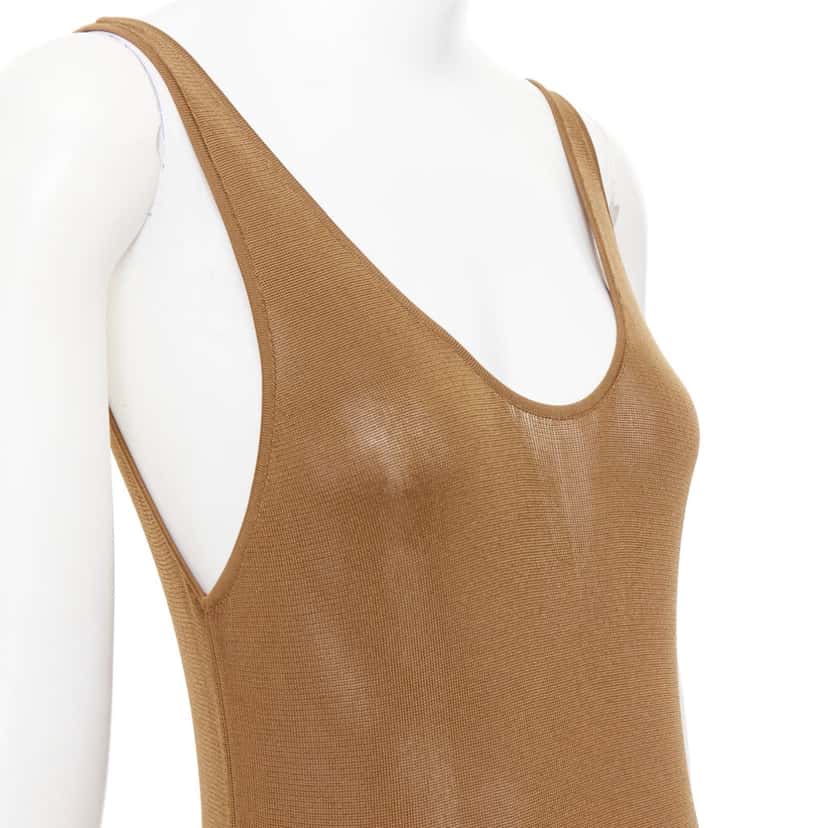 Saint Laurent Dress Brown Viscose Never worn, with tag - Back View