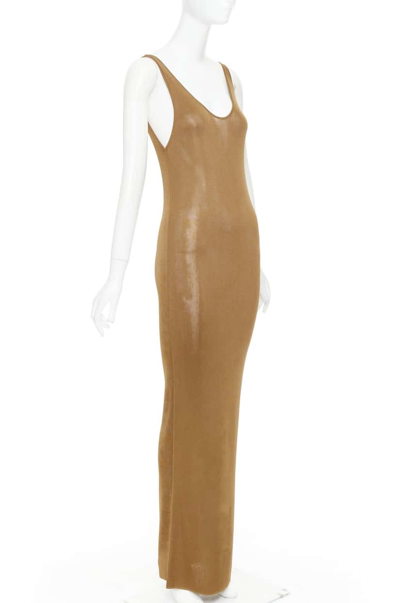 Saint Laurent Dress Brown Viscose Never worn, with tag - Inside View