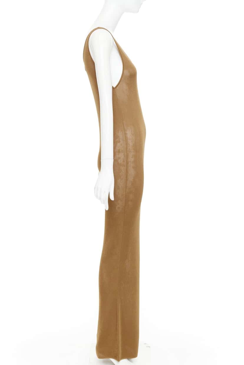 Saint Laurent Dress Brown Viscose Never worn, with tag - Model View