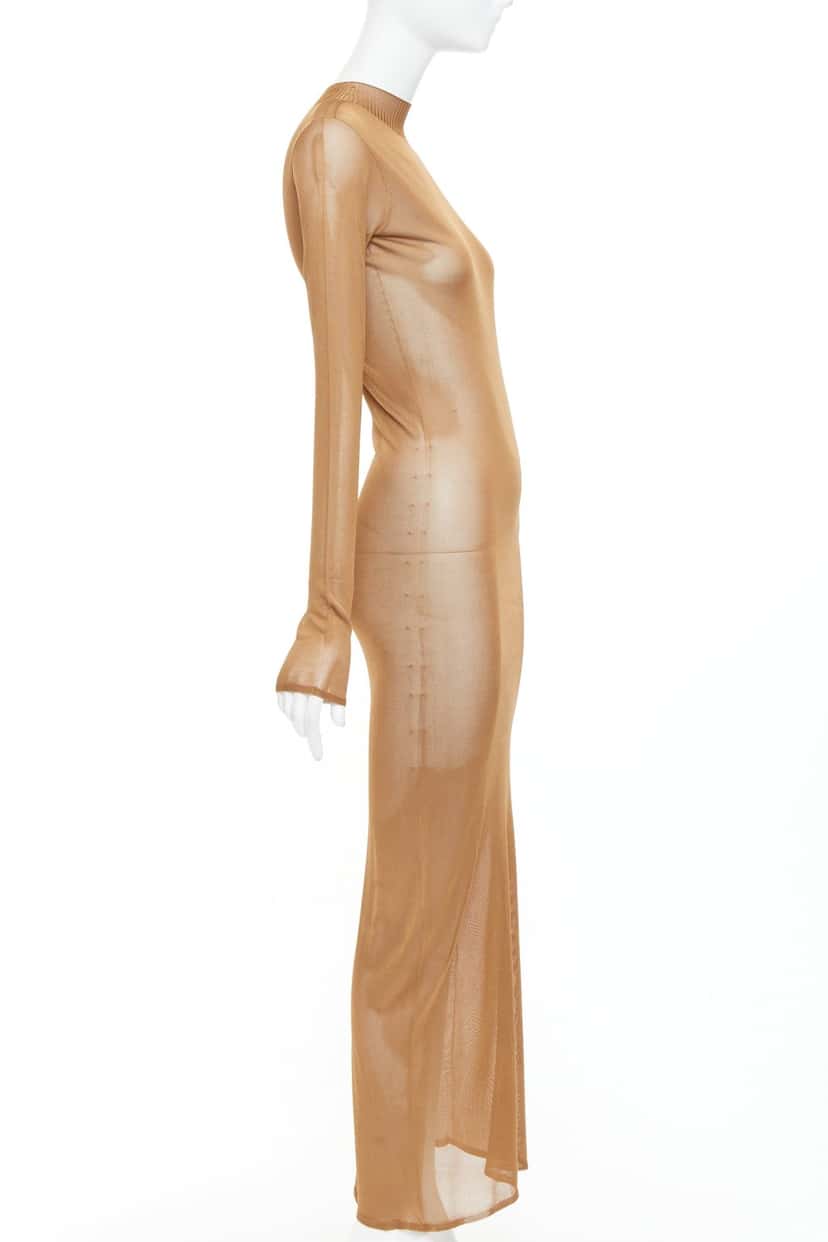 Saint Laurent Dress Brown Viscose Never worn, with tag - Model View