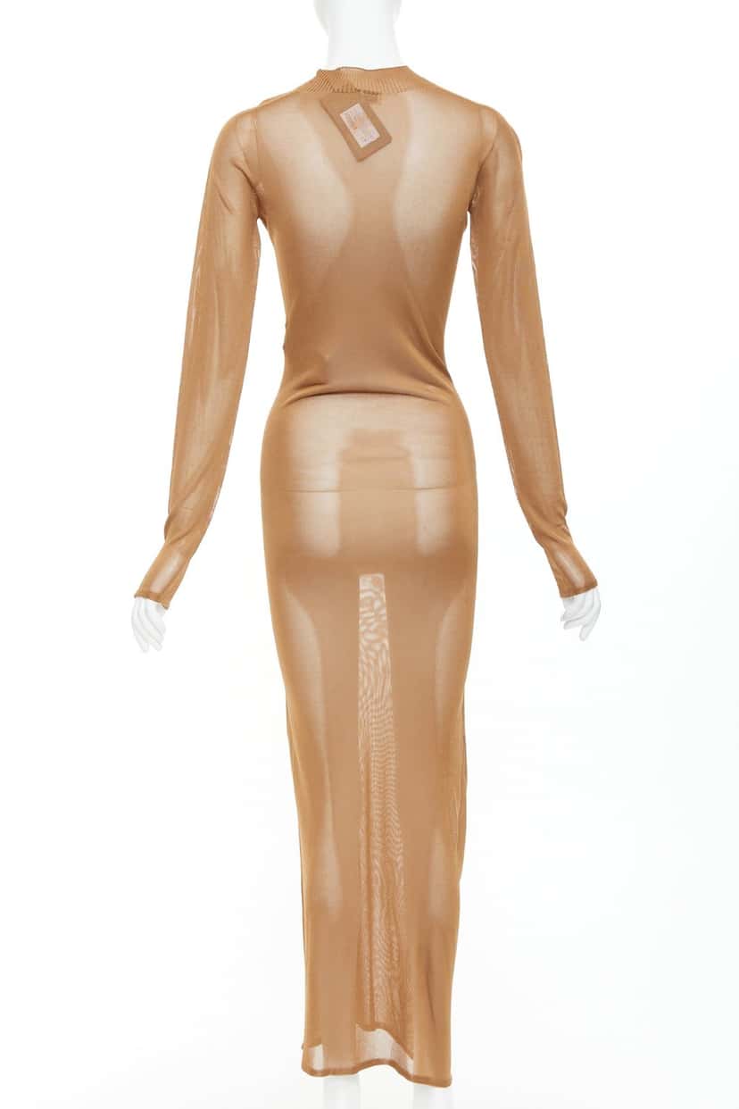 Saint Laurent Dress Brown Viscose Never worn, with tag - Box View