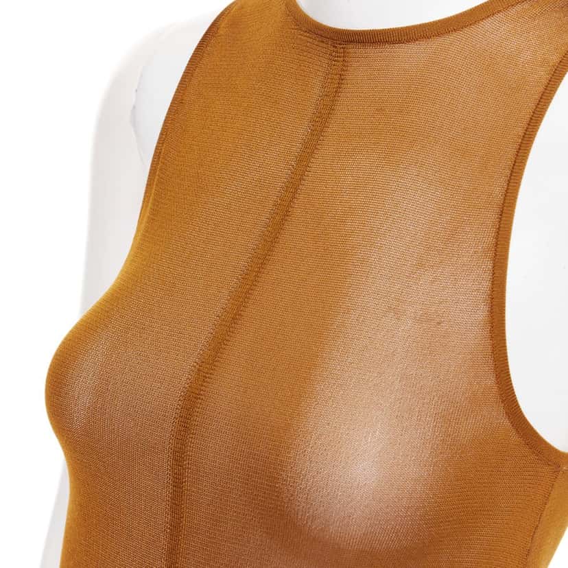 Saint Laurent Brown Viscose Dress Brown Viscose Never worn, with tag - Back View