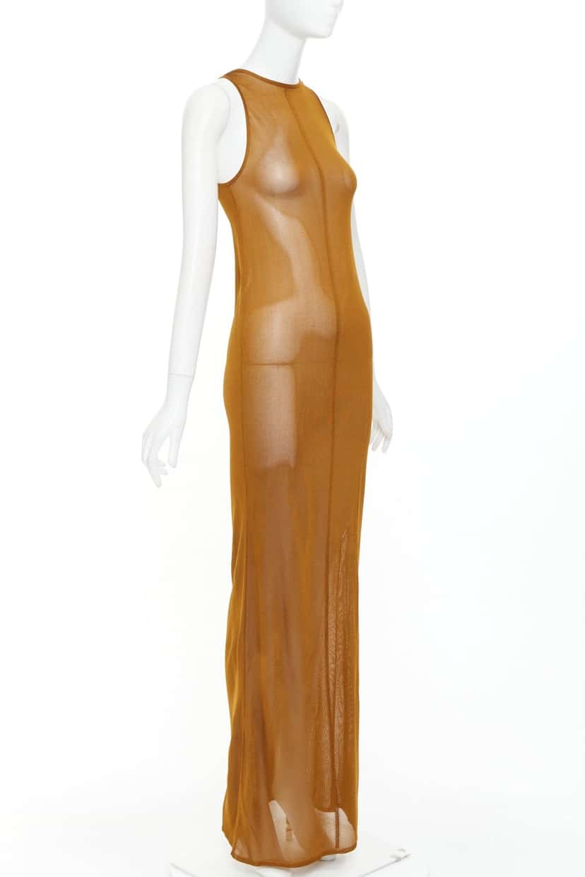 Saint Laurent Brown Viscose Dress Brown Viscose Never worn, with tag - Inside View