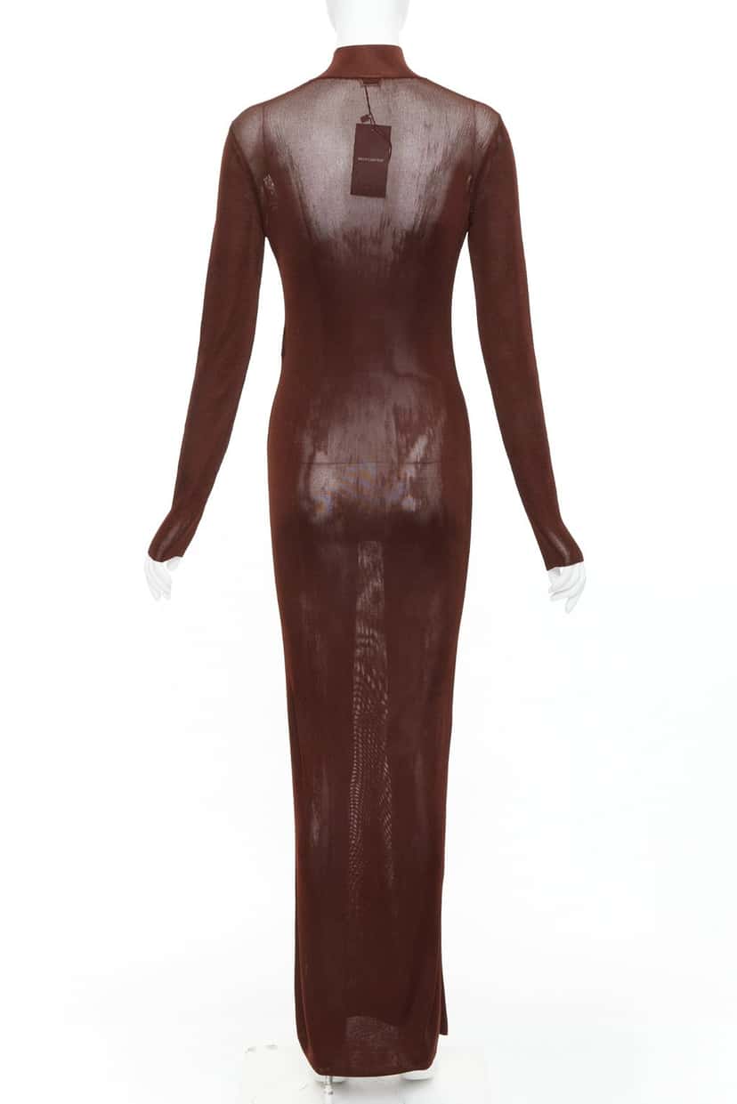 Saint Laurent Dress Brown Viscose Never worn, with tag - Box View