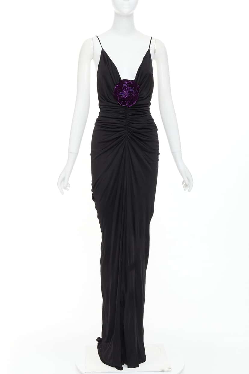 Saint Laurent Dress Black Viscose Never worn - Inside View