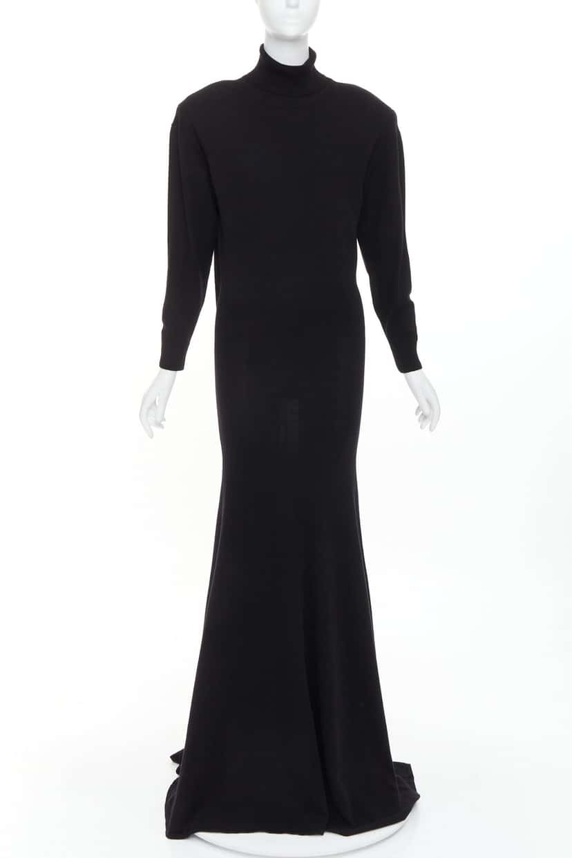 Saint Laurent 724450 YALL2 1000 Black Cashmere Never worn, with tag - Back View