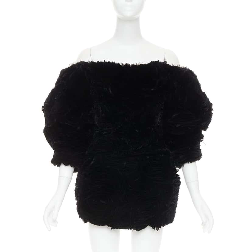 Alexandre Vauthier Dress Black Fur Very good condition - Front View