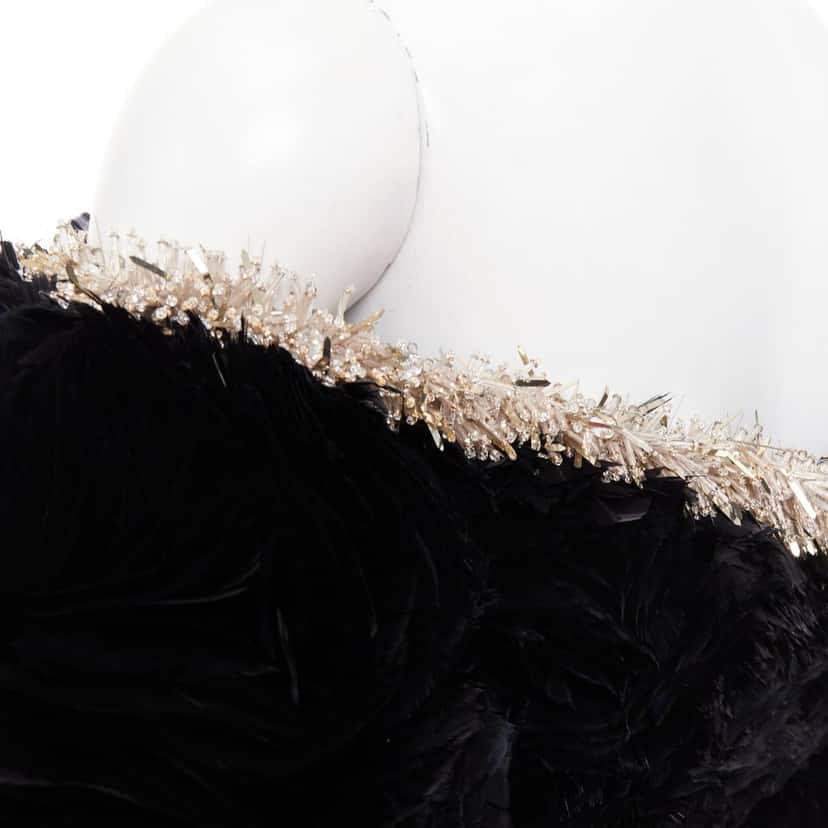 Alexandre Vauthier Dress Black Fur Very good condition - Back View