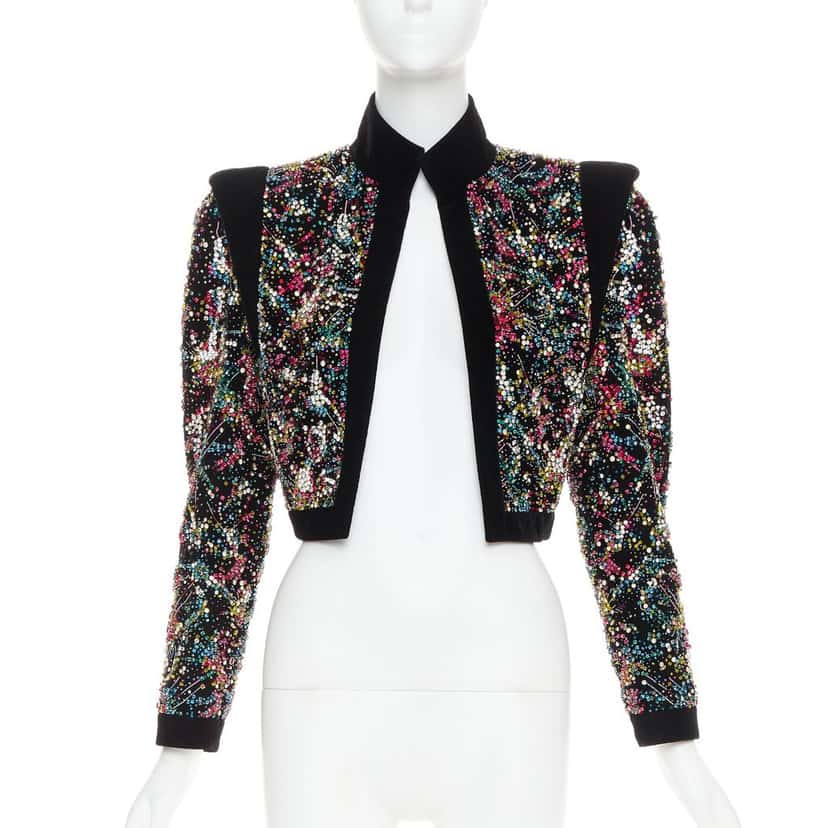 Alexandre Vauthier Jacket Black Velvet Very good condition - Front View