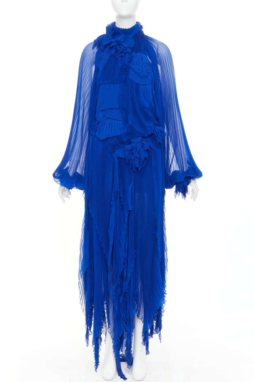 Alexandre Vauthier Dress Blue Silk Very good condition - Front View