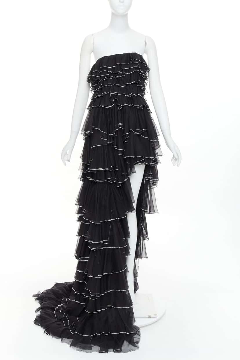 Alexandre Vauthier Dress Black Silk Fair condition - Front View