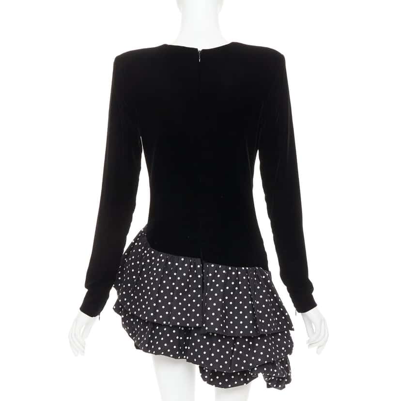 Alexandre Vauthier Dress Black Velvet Fair condition - Box View