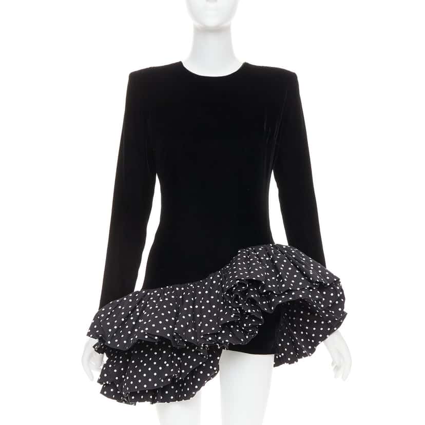 Alexandre Vauthier Dress Black Velvet Good condition - Front View