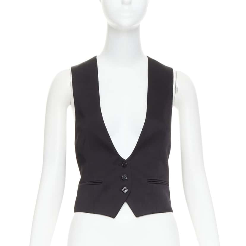 Alexandre Vauthier Top Black Silk Very good condition - Front View
